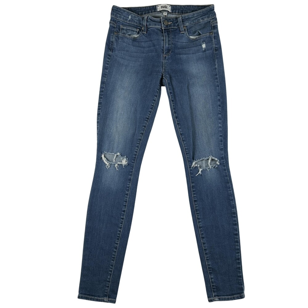 Paige Verdugo Ultra Skinny Jeans Womens 29 Medium Wash Mid Rise Distressed 29x30